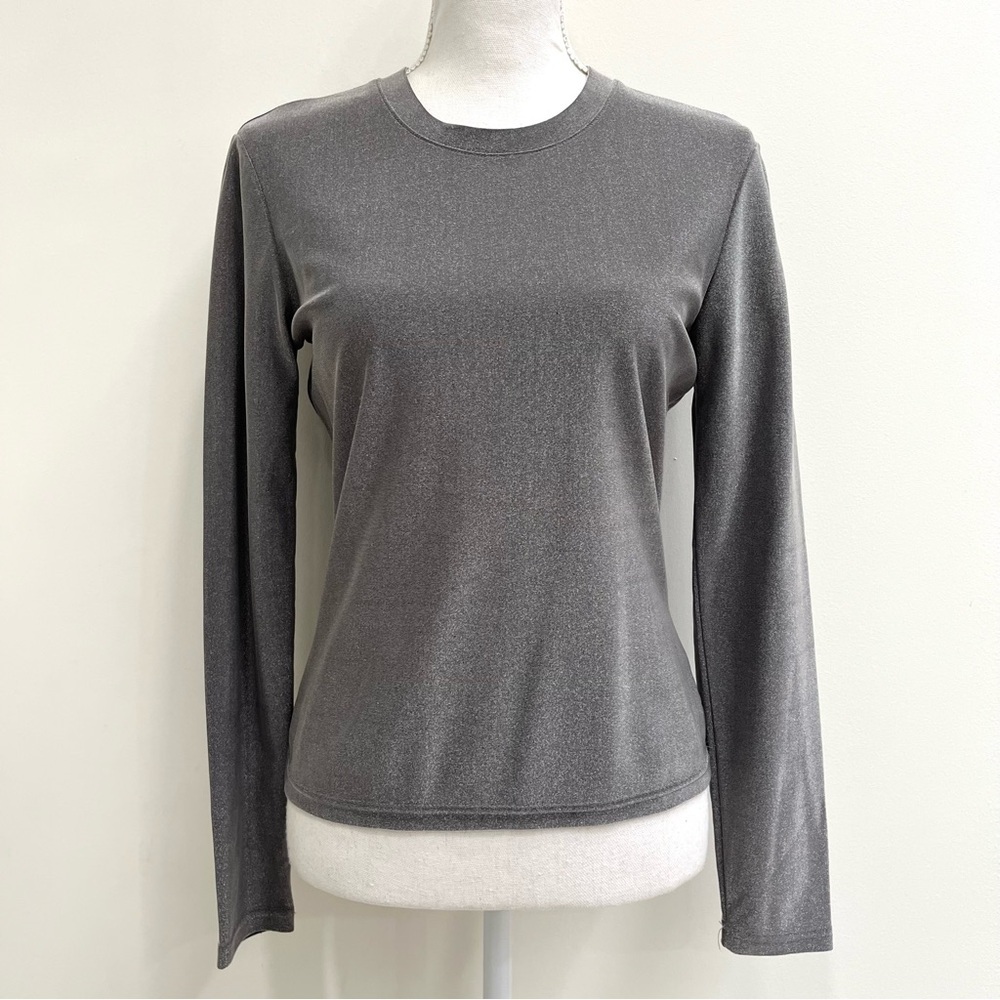 Vintage Y2K The Limited metallic gray crewneck long sleeve shirt stretch small